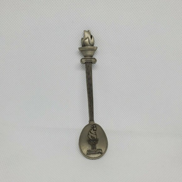 Fort Pewter Atlanta 1996 Vintage 100th Olympic Flame Embossed Mini Spoon - Picture 10 of 11